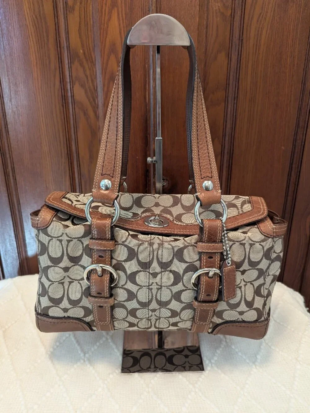 Coach Chelsea Signature Jacquard Turnlock Satchel